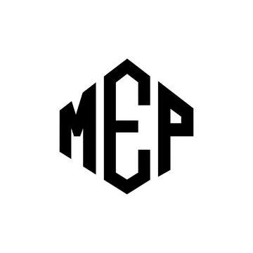 MEP letter logo design with polygon shape. MEP polygon and cube shape logo .. Stock Illustration