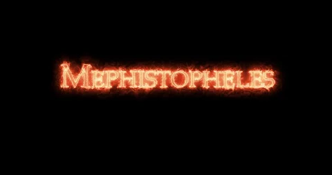 Mephistopheles written with fire. Loop Stock Footage 129181206