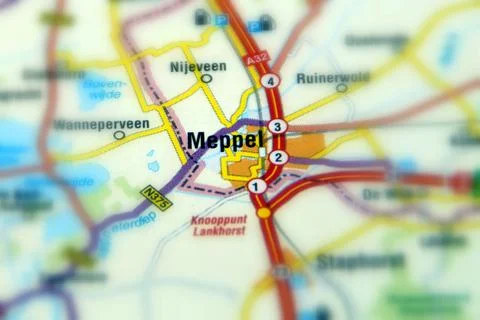 Meppel on a map Stock Photos