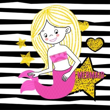 Meramaid vector illustration Stock Illustration