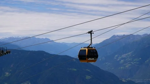 Merano 2000 cable car mountain  Stock Footage 252082179