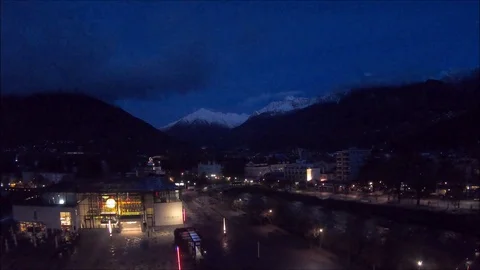 Merano town time lapse. Winter morning at 7.00 am. Stock Footage 119335595