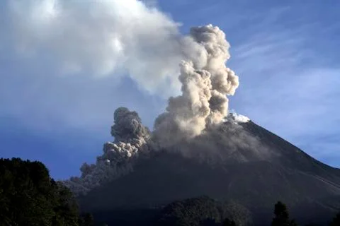 Merapi eruption, Java Island, Indonesia. Fotos de archivo