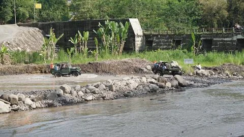 Merapi Jeep Tour Foto stock
