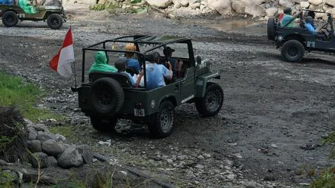 Merapi Jeep Tour Stock Photos