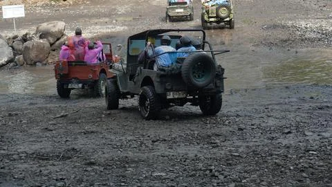 Merapi Jeep Tour Stock Photos