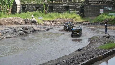 Merapi Jeep Tour Foto stock