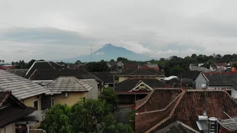 Merapi Mountain Drone urban view 2 Stock Footage 237218202