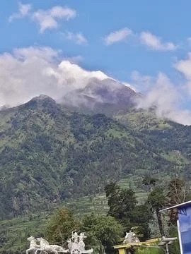 Merapi Mountain at Java indonesia Stock Photos