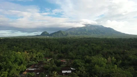 Merapi Mountain in the Sunny Day Stock Footage 235649214