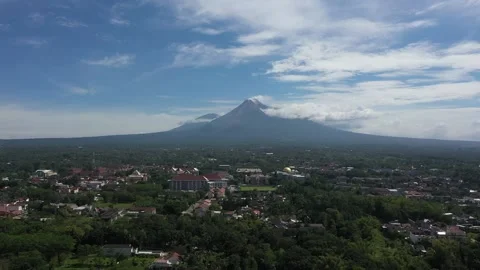 Merapi Mountain in the Sunny Day Stock Footage 235759940