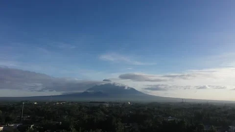 Merapi Mountain in the Sunny Day Stock Footage 235760016