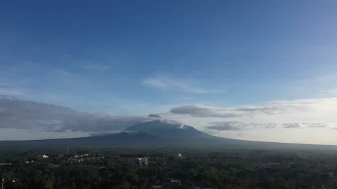 Merapi Mountain in the Sunny Day Stock Footage 235760028