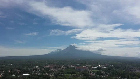 Merapi Mountain in the Sunny Day Stock Footage 235760029