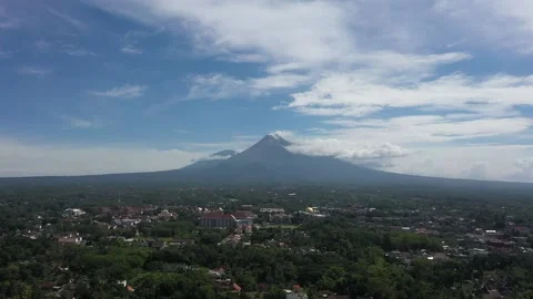Merapi Mountain in the Sunny Day Stock Footage 235760467
