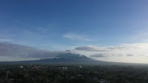Merapi Mountain in the Sunny Day Stock Footage 235760496