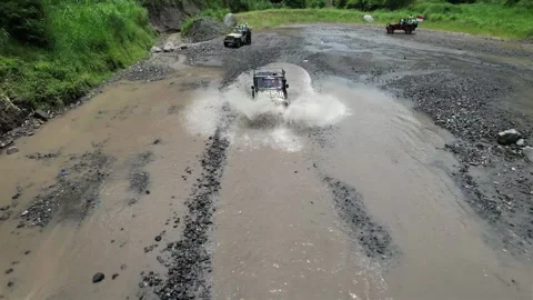 Merapi mt Jeep Adventure in Merapi mountain Stock-Footage 310034041