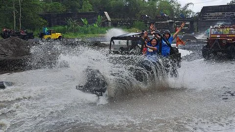 Merapi yogyakarta, central java, indonesia, 01 october 2022, local tourist, t Stock Photos