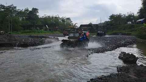 Merapi yogyakarta, central java, indonesia, 01 october 2022, local tourist, t Stock Photos