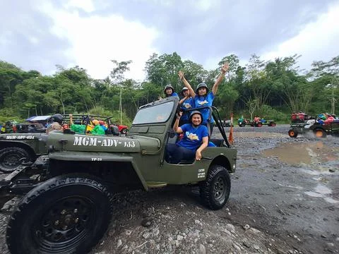 Merapi yogyakarta, central java, indonesia, 01 october 2022, local tourist, t Foto stock
