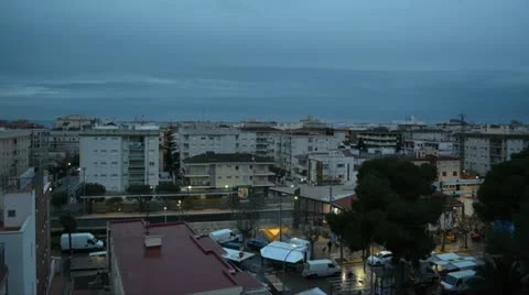 Mercadillo timelapse on cloudy winter Stock-Footage 20995513