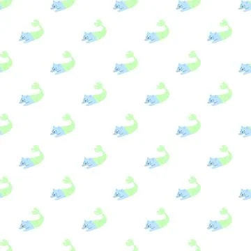 Mercats seamless pattern creating a cute fantasy background Stockillustratie