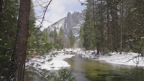 Merced River flowing through Yosemite Valley Stock-Footage 263853808