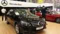 Mercedes-Benz E-class at automotive-show HD Footage