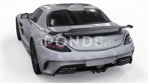 Mercedes-Benz SLS colors gray metallic. Three-dimensional raster illustration Stock Illustration