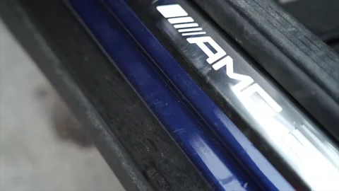 Mercedes car threshold. Stock Footage 150106648