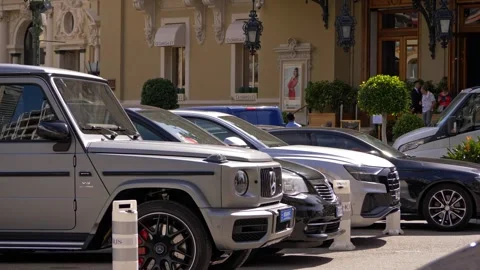 Mercedes G Class Luxury SUVs Parked in Monte Carlo Monaco 4K Stock-Footage 343629682