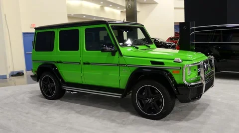 Mercedes G Class SUV on display during the Miami International Auto Show Stock Footage 68731621
