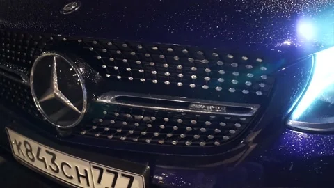 Mercedes in raindrops. Stock Footage 150106559