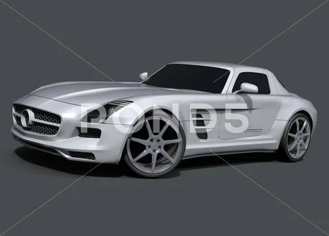 Mercedes sls amg hires Stock Illustration