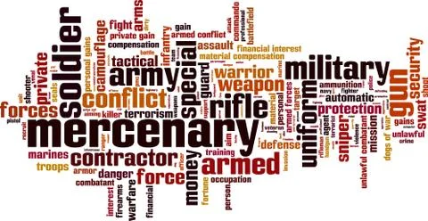 Mercenary word cloud Stock Illustration