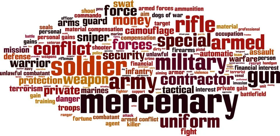 Mercenary word cloud Stock Illustration