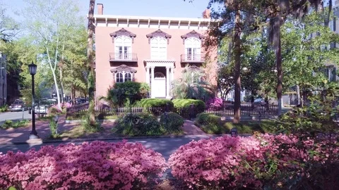 Mercer House in Spring Vídeo Stock 87229689