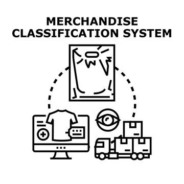 Merchandise classification system for product categorization and analysis Stockillustratie