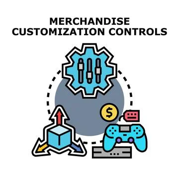 Merchandise customization controls for product configuration Stock Illustration