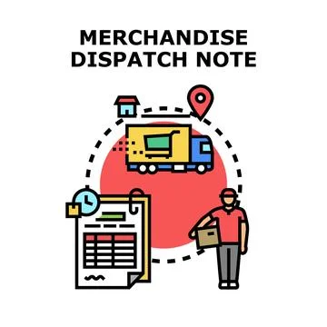 Merchandise dispatch note concept illustrating logistical delivery process 库存插图