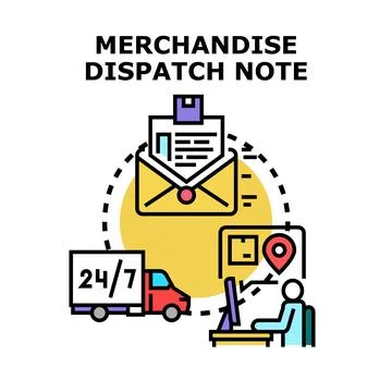 Merchandise dispatch note vector concept illustration Stock Illustration