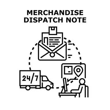 Merchandise dispatch note vector concept illustration Stock Illustration