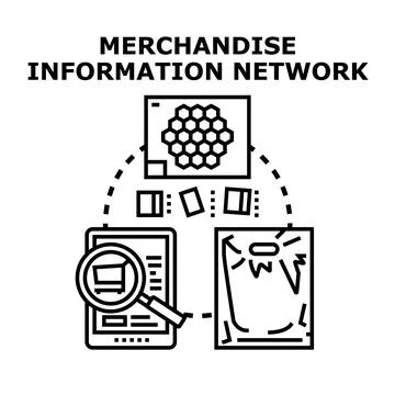 Merchandise information network data analytics concept Stockillustratie