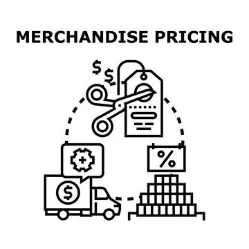 Merchandise pricing strategy creating value for customers Stock Illustration