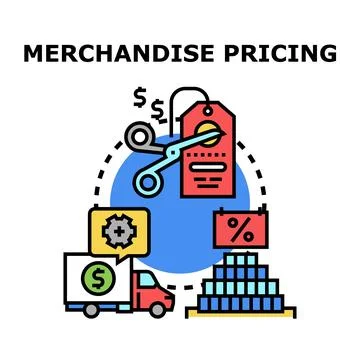 Merchandise pricing strategy creating value for customers Stock Illustration