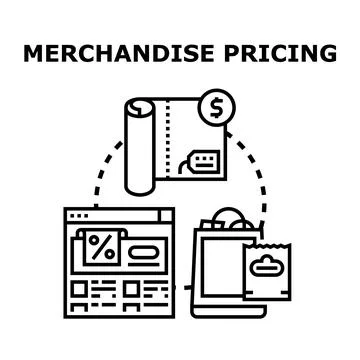 Merchandise pricing strategy process managing retail value Stock Illustration