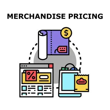 Merchandise pricing strategy process managing retail value Stock Illustration