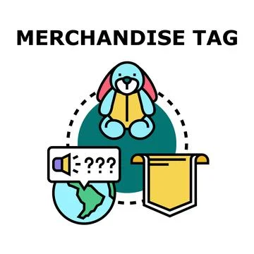 Merchandise tag concept for identification and promotion Stock Illustration