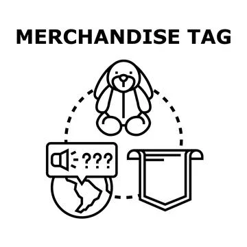 Merchandise tag concept for identification and promotion Stock Illustration