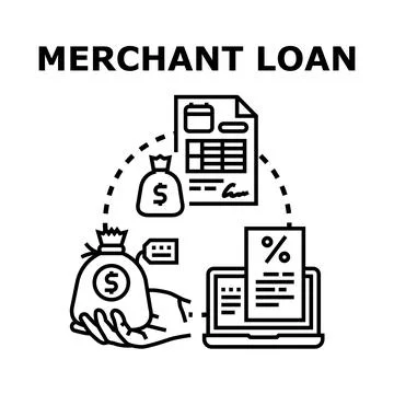 Merchant loan application process and financial support Stock Illustration